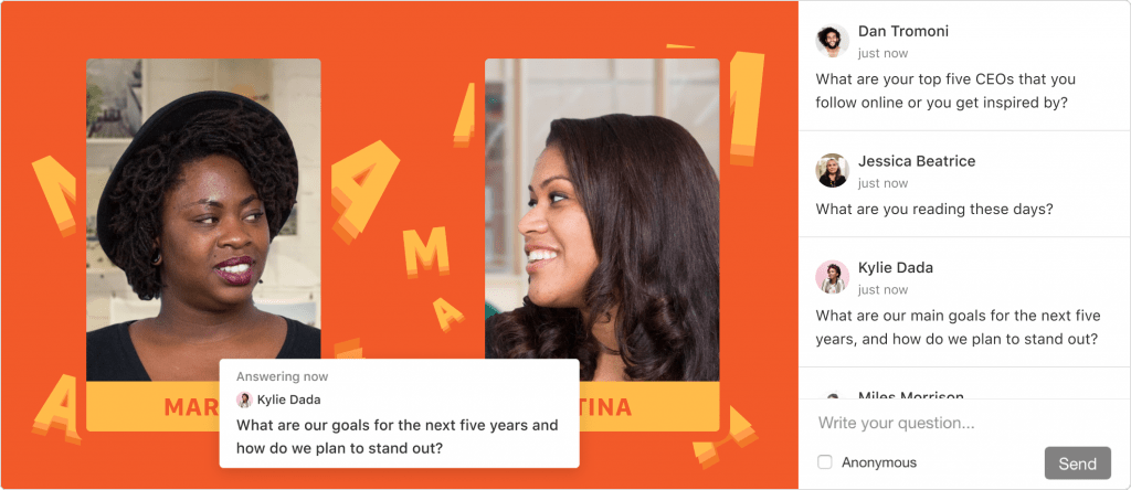 Live Q&A answering now question