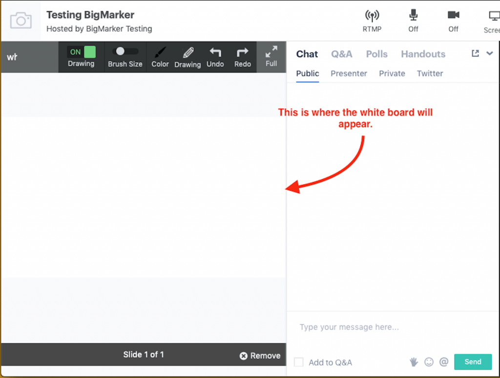 How the whiteboard looks