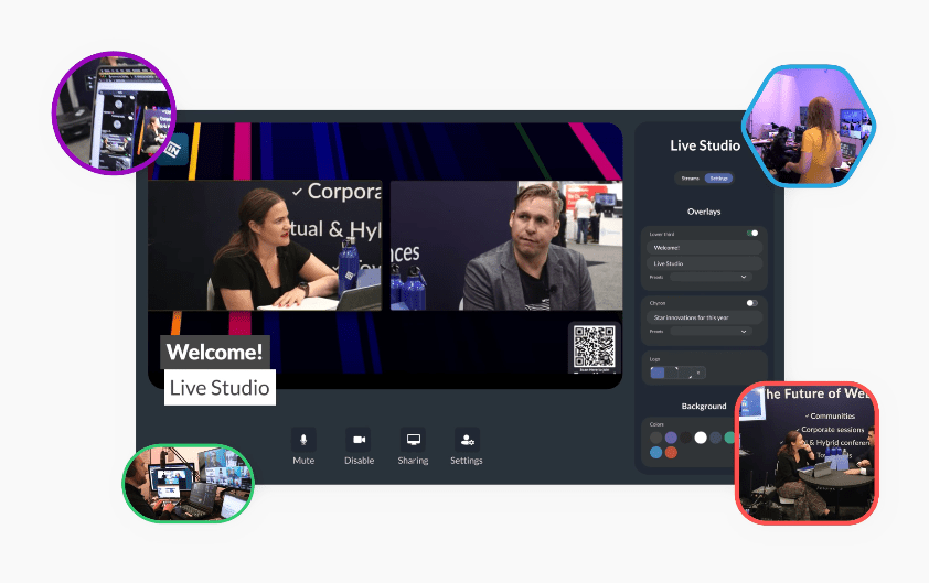 InEvent's hybrid event platform displayed on desktop