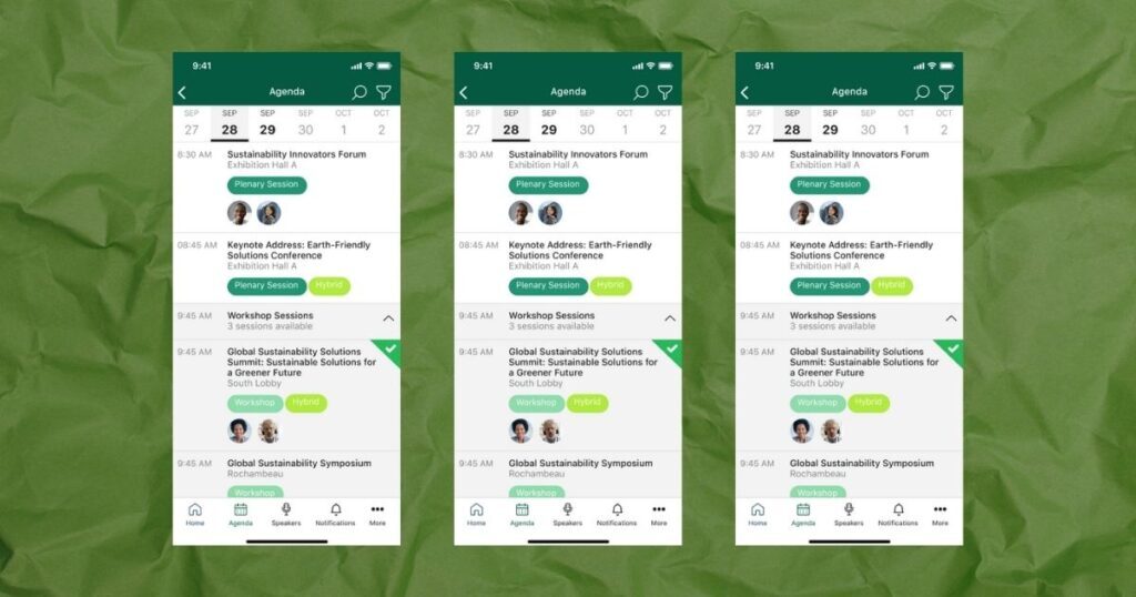 Sustainable event ideas - event app