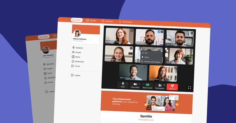 Breakout rooms on a desktop