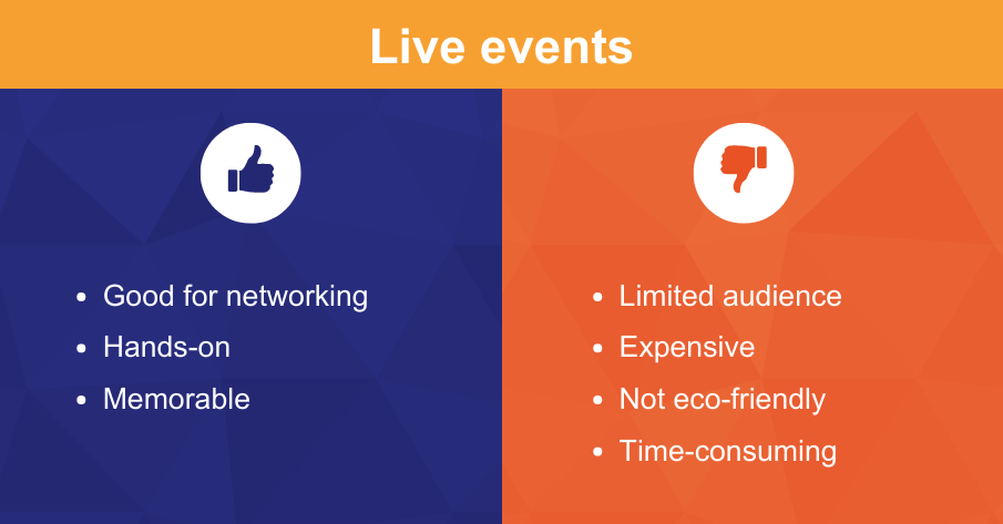 Live events: pros & cons