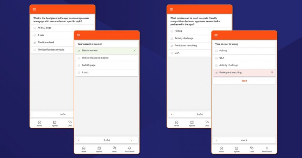 Pre event survey questions on mobile app