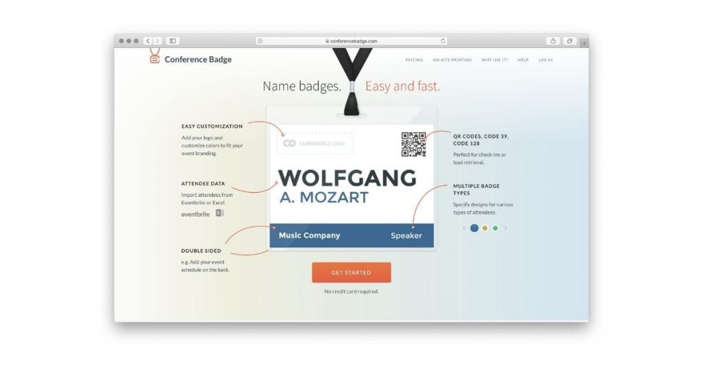 Eventbrite - event badging