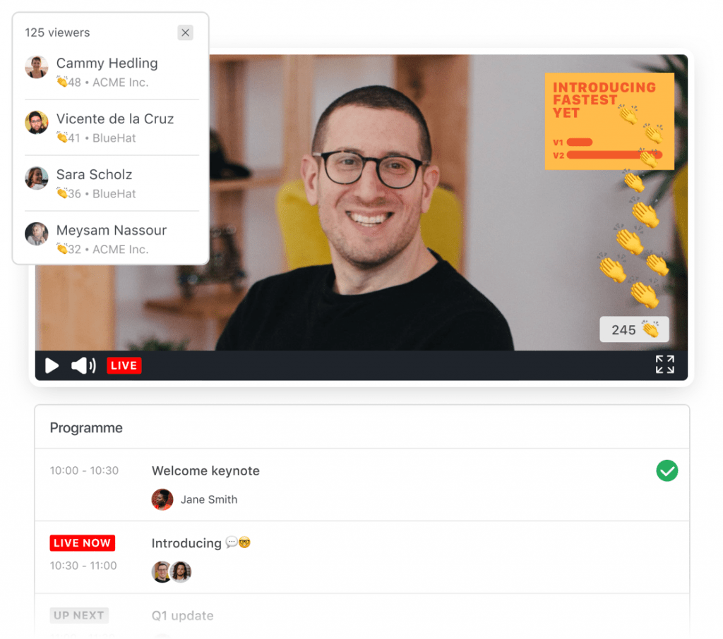 Participation during a digital experience with hand claps