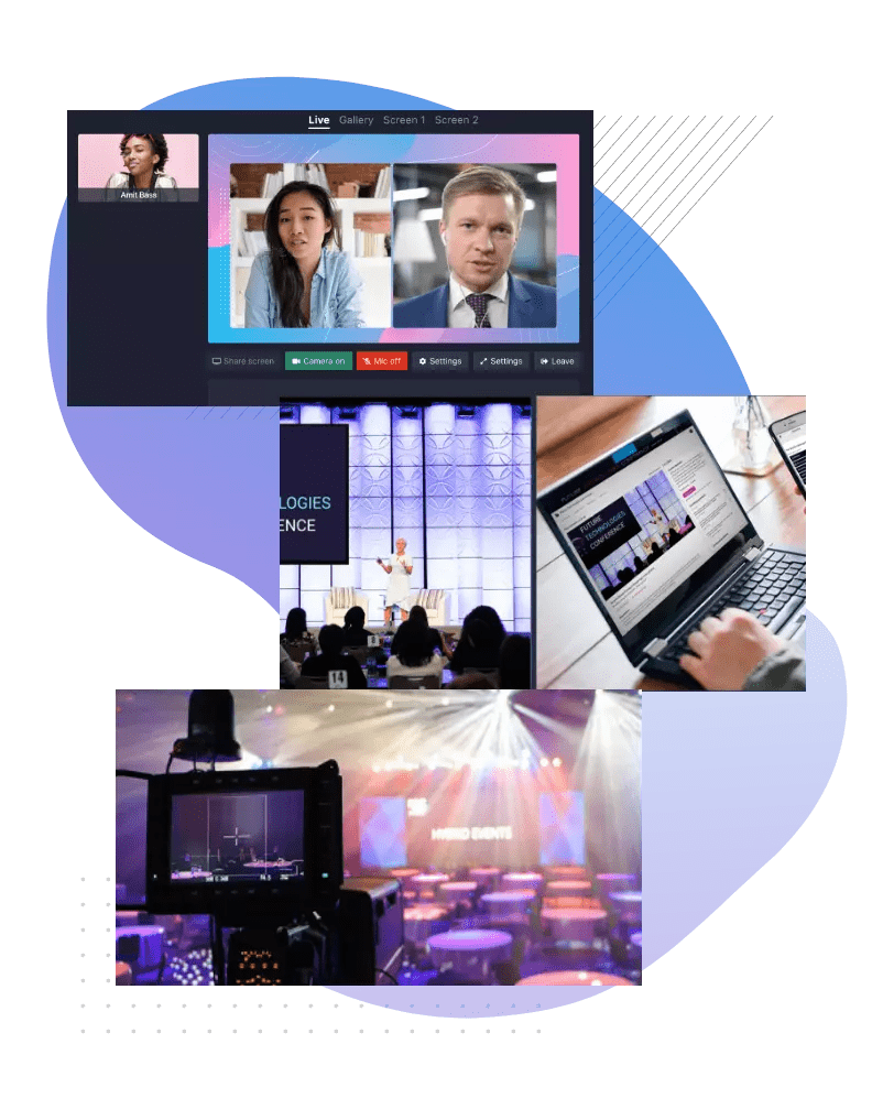 Cvent's hybrid event platform displayed on desktop and mobile