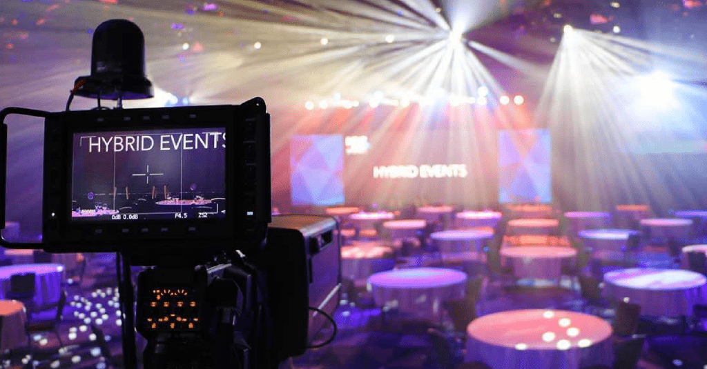 Hybrid event production company in action