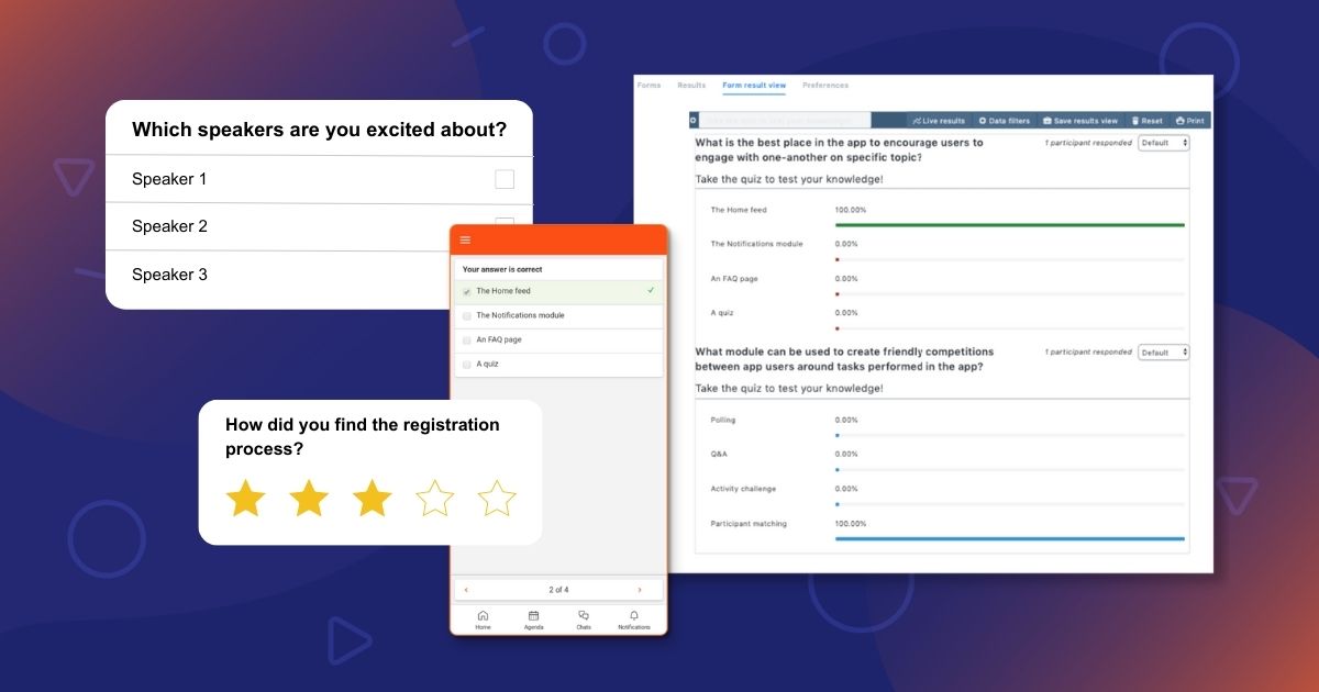 Pre event survey questions with SpotMe