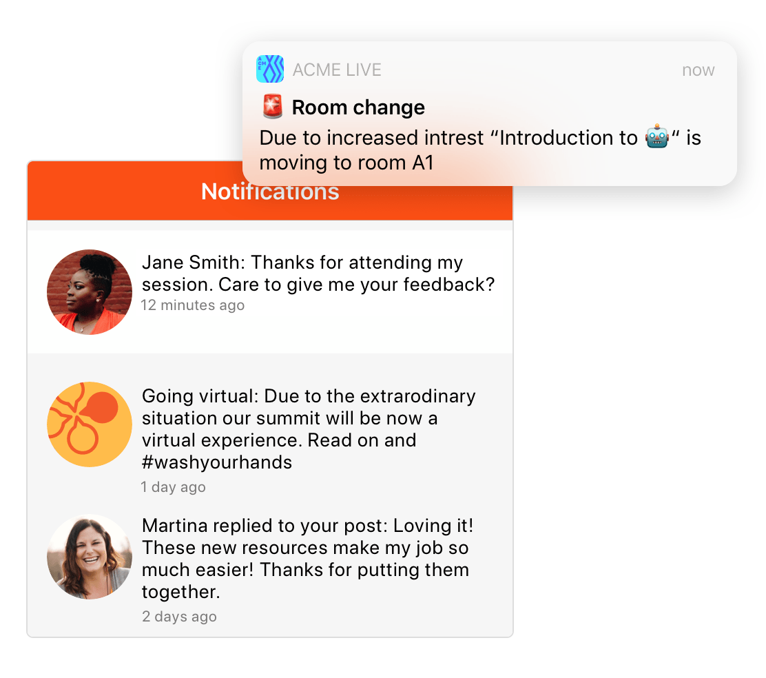 Notifications & announcements