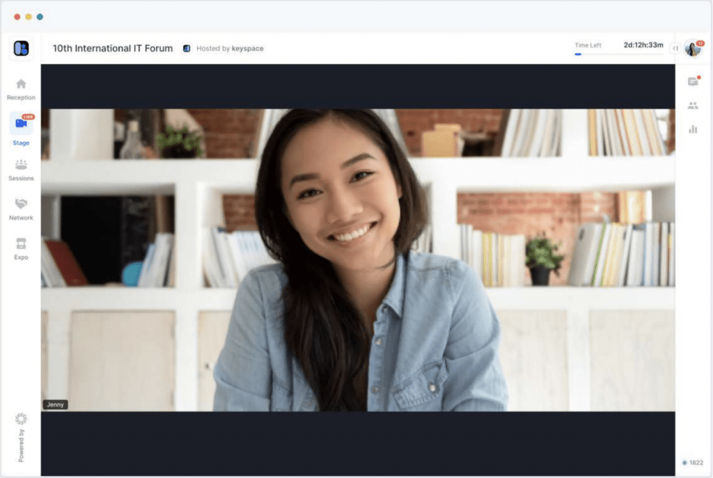 The Stage area in Hopin 