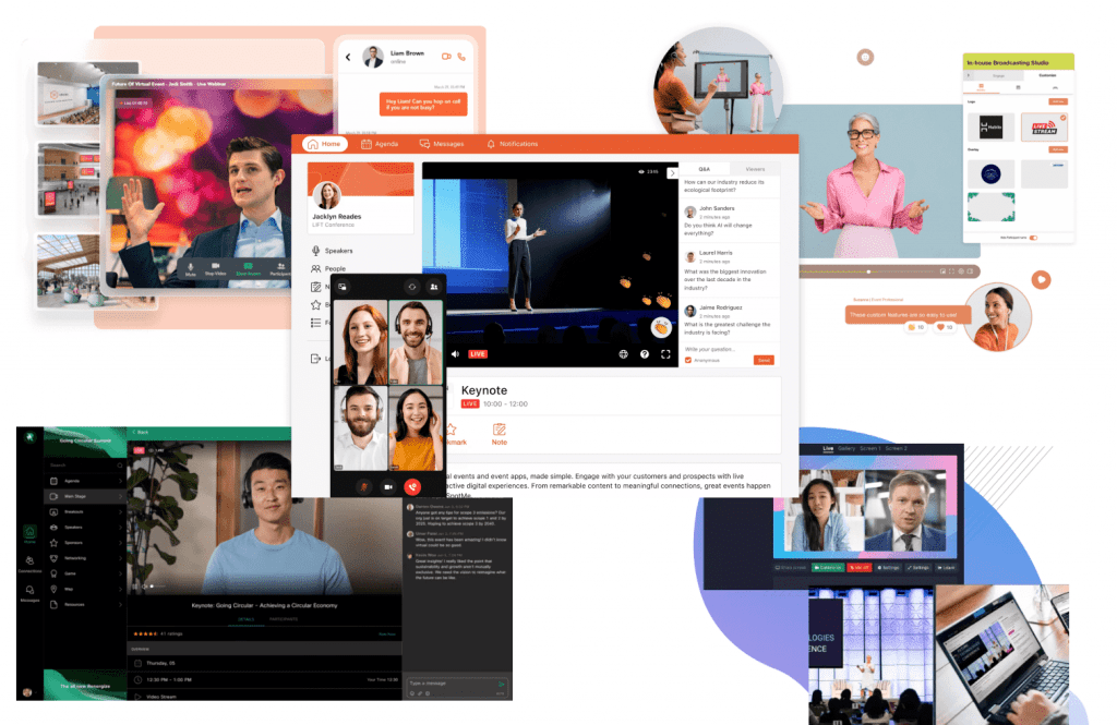 The best hybrid event platforms displayed on desktop and mobile