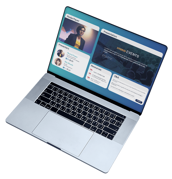 6Connex's hybrid event platform displayed on desktop and mobile