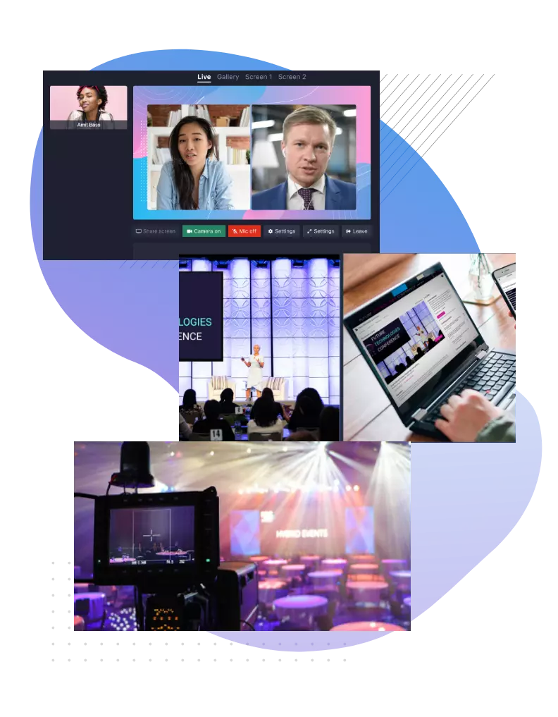 Cvent's hybrid event platform displayed on desktop and mobile