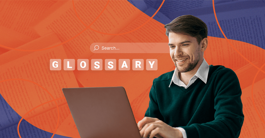 Man searching in event planning terms glossary